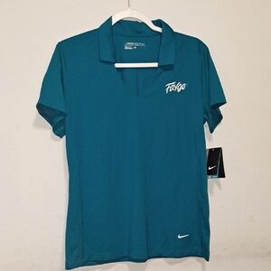 Nike Blue Fitted Polo Shirt Short Sleeve
